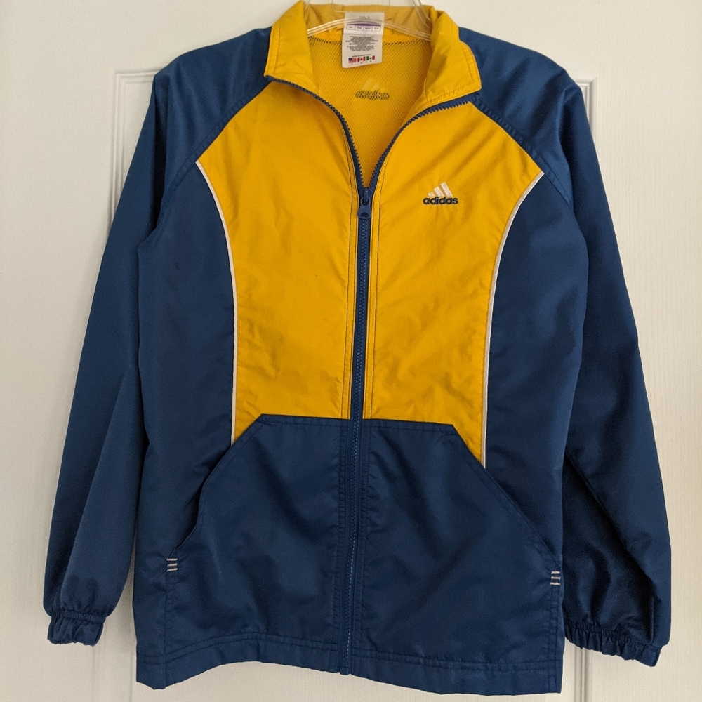 Adidas Girl's Blue & Gold Windbreaker